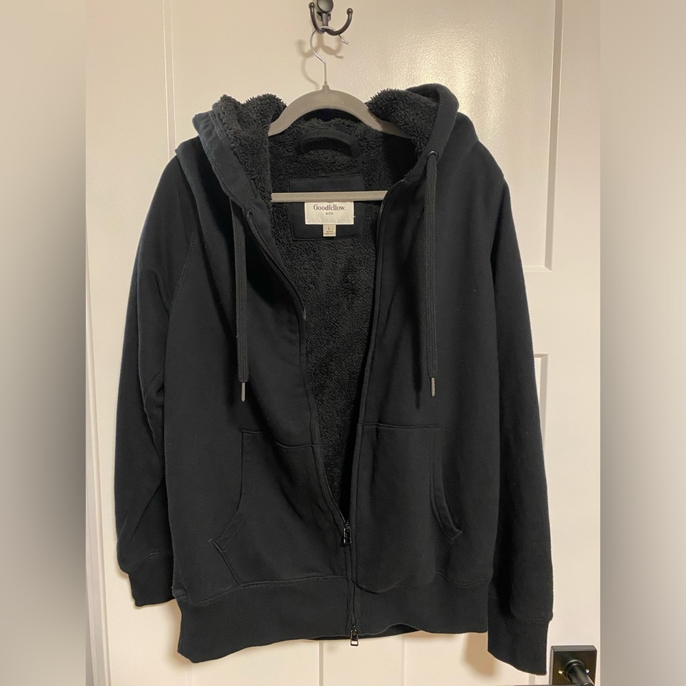 Goodiellow & CO. Black Furry Hoodie Large
